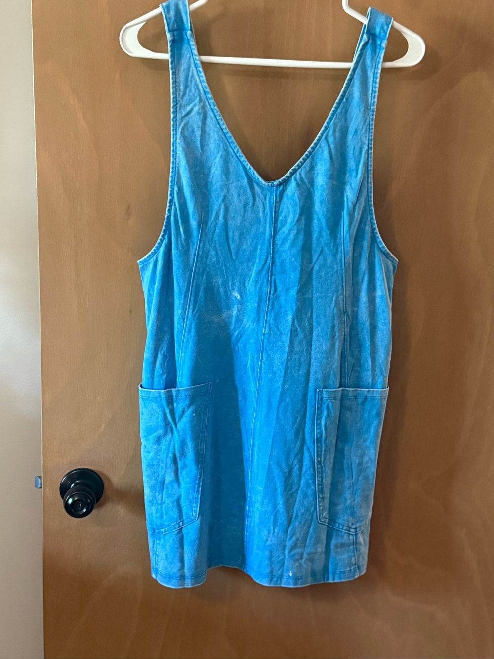 Zenana Blue Sleeveless Dress with Pockets